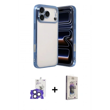 MARSİLYAN™- iPhone 17 Pro Max Kılıf Vadi Minimal - Siyah Bilvis 3D Cam Ekran Koruyucu + Bilvis Titan Kamera Lens - NLGY