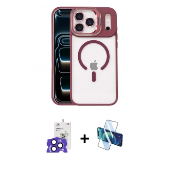 MARSİLYAN™- iPhone 17 Pro Max Kılıf Yadigar Asil Koleksiyonu - Siyah 3D Antistatik Cam Ekran Koruyucu + Bilvis Titan Kamera Lens - LT