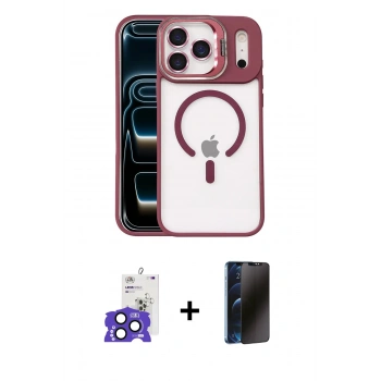 MARSİLYAN™- iPhone 17 Pro Max Kılıf Yadigar Asil Koleksiyonu - Siyah 3D Antistatik Hayalet Cam Ekran Koruyucu + Bilvis Titan Kamera Lens - LT