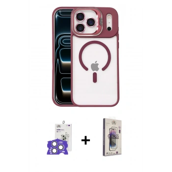 MARSİLYAN™- iPhone 17 Pro Max Kılıf Yadigar Asil Koleksiyonu - Siyah Bilvis 3D Cam Ekran Koruyucu + Bilvis Titan Kamera Lens - GS