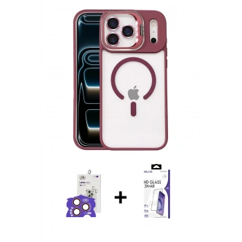 MARSİLYAN™- iPhone 17 Pro Max Kılıf Yadigar Asil Koleksiyonu - Siyah Bilvis 3X AR HD Cam Ekran Koruyucu + Bilvis Titan Kamera Lens - TU