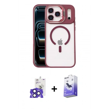 MARSİLYAN™- iPhone 17 Pro Max Kılıf Yadigar Asil Koleksiyonu - Siyah Bilvis 5in1 5D Magic Hayalet Cam Ekran Koruyucu + Bilvis Titan Kamera Lens - LT