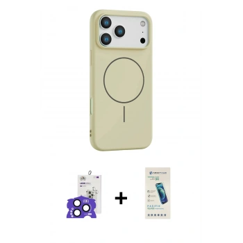 MARSİLYAN™- iPhone 17 Pro Max Kılıf Yankı Form Serisi - Şeffaf Pasifik Cam Ekran Koruyucu + Bilvis Titan Kamera Lens - LT