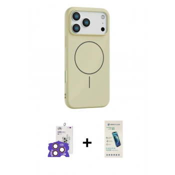 MARSİLYAN™- iPhone 17 Pro Max Kılıf Yankı Form Serisi - Şeffaf Pasifik Cam Ekran Koruyucu + Bilvis Titan Kamera Lens - TU