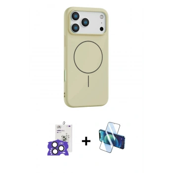 MARSİLYAN™- iPhone 17 Pro Max Kılıf Yankı Form Serisi - Siyah 3D Antistatik Cam Ekran Koruyucu + Bilvis Titan Kamera Lens - NLGY