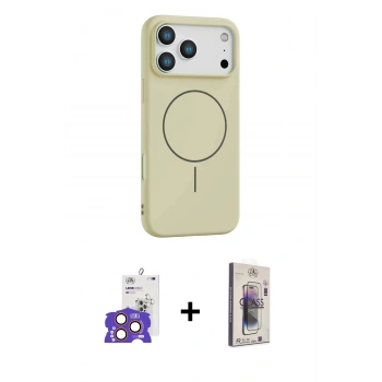 MARSİLYAN™- iPhone 17 Pro Max Kılıf Yankı Form Serisi - Siyah Bilvis 3D Cam Ekran Koruyucu + Bilvis Titan Kamera Lens - TU