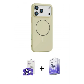 MARSİLYAN™- iPhone 17 Pro Max Kılıf Yankı Form Serisi - Siyah Bilvis 5in1 5D Magic Hayalet Cam Ekran Koruyucu + Bilvis Titan Kamera Lens - LT