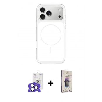 MARSİLYAN™- iPhone 17 Pro Max Kılıf Yankı Minimal Serisi - Siyah Bilvis 3D Cam Ekran Koruyucu + Bilvis Titan Kamera Lens - NLGY