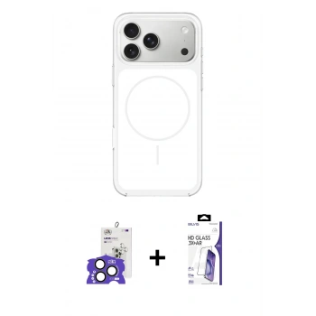MARSİLYAN™- iPhone 17 Pro Max Kılıf Yankı Minimal Serisi - Siyah Bilvis 3X AR HD Cam Ekran Koruyucu + Bilvis Titan Kamera Lens - NLGY