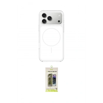 MARSİLYAN™- iPhone 17 Pro Max Kılıf Yankı Minimal Serisi - Siyah Joko Magic 5D Hayalet Cam
