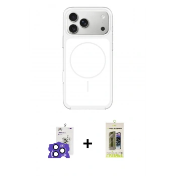MARSİLYAN™- iPhone 17 Pro Max Kılıf Yankı Minimal Serisi - Siyah Joko Magic 5D Hayalet Cam + Bilvis Titan Kamera Lens - LT