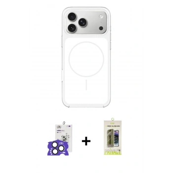 MARSİLYAN™- iPhone 17 Pro Max Kılıf Yankı Minimal Serisi - Siyah Joko Magic 5D Hayalet Cam + Bilvis Titan Kamera Lens - NLGY