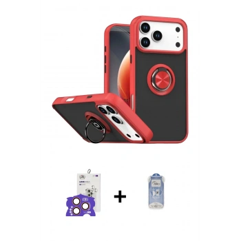 MARSİLYAN™- iPhone 17 Pro Max Kılıf Yörünge Çizgi - Siyah Joko Magic 5D Cam + Bilvis Titan Kamera Lens - TU