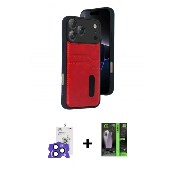 MARSİLYAN™- iPhone 17 Pro Max Kılıf Yörünge Işık Serisi - Siyah 360 Mat Full Body Arka Koruyucu + Bilvis Titan Kamera Lens - LT