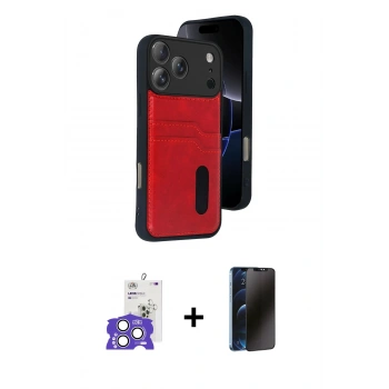 MARSİLYAN™- iPhone 17 Pro Max Kılıf Yörünge Işık Serisi - Siyah 3D Antistatik Hayalet Cam Ekran Koruyucu + Bilvis Titan Kamera Lens - GS
