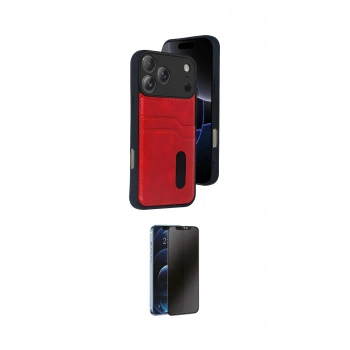 MARSİLYAN™- iPhone 17 Pro Max Kılıf Yörünge Işık Serisi - Siyah 3D Antistatik Hayalet Cam Ekran Koruyucu