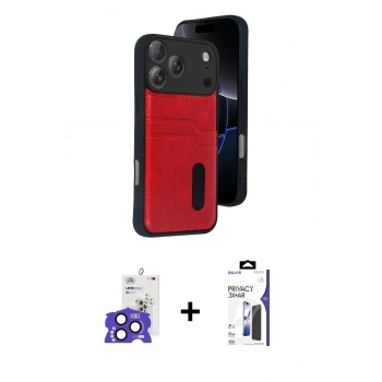 MARSİLYAN™- iPhone 17 Pro Max Kılıf Yörünge Işık Serisi - Siyah Bilvis 3X AR Hayalet Cam Ekran Koruyucu + Bilvis Titan Kamera Lens - LT