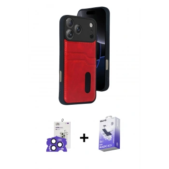 MARSİLYAN™- iPhone 17 Pro Max Kılıf Yörünge Işık Serisi - Siyah Bilvis 5in1 5D Magic Hayalet Cam Ekran Koruyucu + Bilvis Titan Kamera Lens - LT