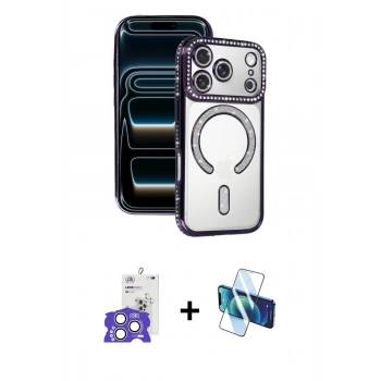 MARSİLYAN™- iPhone 17 Pro Max Kılıf Zirve Doku Prime - Siyah 3D Antistatik Seramik Nano Ekran Koruyucu + Bilvis Titan Kamera Lens - GS