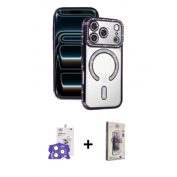 MARSİLYAN™- iPhone 17 Pro Max Kılıf Zirve Doku Prime - Siyah Bilvis 3D Cam Ekran Koruyucu + Bilvis Titan Kamera Lens - GS