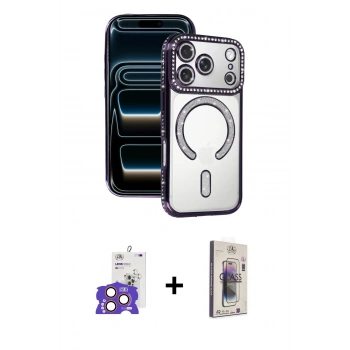 MARSİLYAN™- iPhone 17 Pro Max Kılıf Zirve Doku Prime - Siyah Bilvis 3D Cam Ekran Koruyucu + Bilvis Titan Kamera Lens - TU