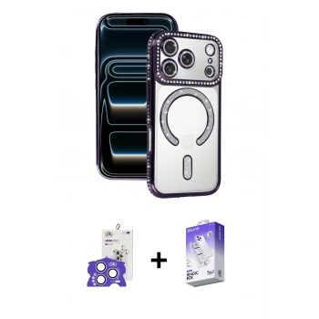 MARSİLYAN™- iPhone 17 Pro Max Kılıf Zirve Doku Prime - Siyah Bilvis 5in1 3D Magic Cam Ekran Koruyucu + Bilvis Titan Kamera Lens - GS