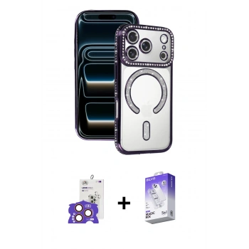 MARSİLYAN™- iPhone 17 Pro Max Kılıf Zirve Doku Prime - Siyah Bilvis 5in1 3D Magic Cam Ekran Koruyucu + Bilvis Titan Kamera Lens - TU