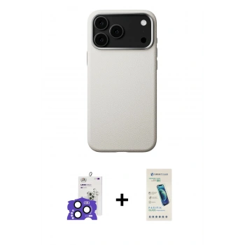 MARSİLYAN™- iPhone 17 Pro Max Kılıf Zirve Modern Prime - Şeffaf Pasifik Cam Ekran Koruyucu + Bilvis Titan Kamera Lens - LT