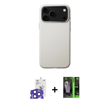 MARSİLYAN™- iPhone 17 Pro Max Kılıf Zirve Modern Prime - Siyah 360 Mat Full Body Arka Koruyucu + Bilvis Titan Kamera Lens - LT