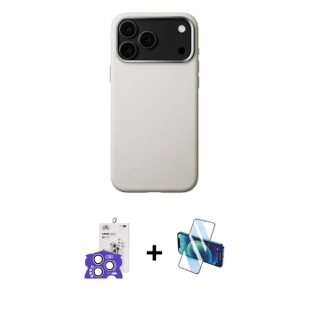 MARSİLYAN™- iPhone 17 Pro Max Kılıf Zirve Modern Prime - Siyah 3D Antistatik Cam Ekran Koruyucu + Bilvis Titan Kamera Lens - GS
