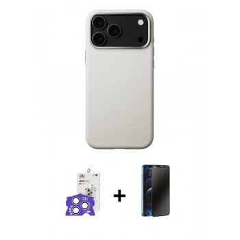 MARSİLYAN™- iPhone 17 Pro Max Kılıf Zirve Modern Prime - Siyah 3D Antistatik Hayalet Cam Ekran Koruyucu + Bilvis Titan Kamera Lens - GS