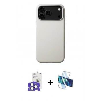 MARSİLYAN™- iPhone 17 Pro Max Kılıf Zirve Modern Prime - Siyah 3D Antistatik Seramik Nano Ekran Koruyucu + Bilvis Titan Kamera Lens - NLGY