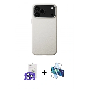 MARSİLYAN™- iPhone 17 Pro Max Kılıf Zirve Modern Prime - Siyah 3D Antistatik Seramik Nano Ekran Koruyucu + Bilvis Titan Kamera Lens - LT
