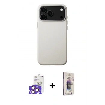 MARSİLYAN™- iPhone 17 Pro Max Kılıf Zirve Modern Prime - Siyah Bilvis 3D Cam Ekran Koruyucu + Bilvis Titan Kamera Lens - TU