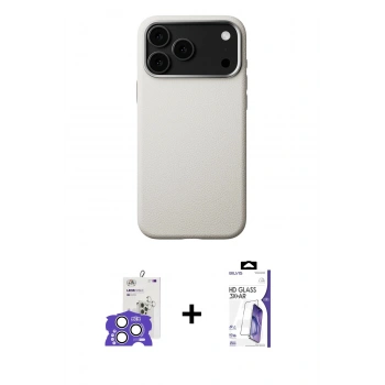 MARSİLYAN™- iPhone 17 Pro Max Kılıf Zirve Modern Prime - Siyah Bilvis 3X AR HD Cam Ekran Koruyucu + Bilvis Titan Kamera Lens - GS