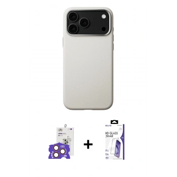 MARSİLYAN™- iPhone 17 Pro Max Kılıf Zirve Modern Prime - Siyah Bilvis 3X AR HD Cam Ekran Koruyucu + Bilvis Titan Kamera Lens - TU