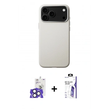 MARSİLYAN™- iPhone 17 Pro Max Kılıf Zirve Modern Prime - Siyah Bilvis 3X AR HD Cam Ekran Koruyucu + Bilvis Titan Kamera Lens - NLGY
