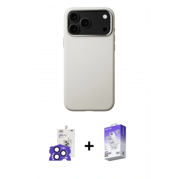 MARSİLYAN™- iPhone 17 Pro Max Kılıf Zirve Modern Prime - Siyah Bilvis 5in1 3D Magic Cam Ekran Koruyucu + Bilvis Titan Kamera Lens - LT
