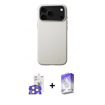MARSİLYAN™- iPhone 17 Pro Max Kılıf Zirve Modern Prime - Siyah Bilvis 5in1 3D Magic Cam Ekran Koruyucu + Bilvis Titan Kamera Lens - GS