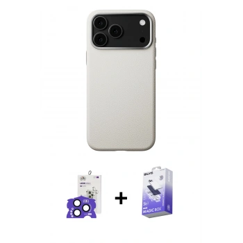 MARSİLYAN™- iPhone 17 Pro Max Kılıf Zirve Modern Prime - Siyah Bilvis 5in1 5D Magic Hayalet Cam Ekran Koruyucu + Bilvis Titan Kamera Lens - LT