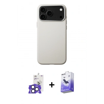 MARSİLYAN™- iPhone 17 Pro Max Kılıf Zirve Modern Prime - Siyah Bilvis 5in1 5D Magic Hayalet Cam Ekran Koruyucu + Bilvis Titan Kamera Lens - NLGY