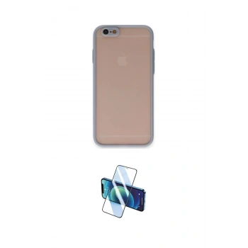 MARSİLYAN™- iPhone 6 Kılıf Ahenk Çizgi Serisi - Beyaz 3D Antistatik Cam Ekran Koruyucu