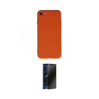 MARSİLYAN™- iPhone 7 Kılıf Ahenk Serisi - Siyah 3D Antistatik Hayalet Cam Ekran Koruyucu