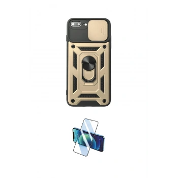 MARSİLYAN™- iPhone 7 Plus Kılıf Ahenk Klasik - Siyah 3D Antistatik Seramik Nano Ekran Koruyucu