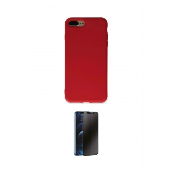MARSİLYAN™- iPhone 7 Plus Kılıf Ahenk Serisi - Siyah 3D Antistatik Hayalet Cam Ekran Koruyucu