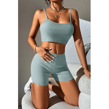 MARSiLYAN- Kadın Açık Mavi Şortlu Kaşkorse Gecelik Takım