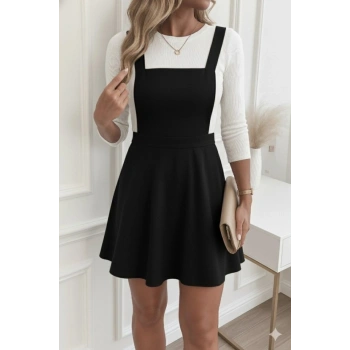 MARSiLYAN- Kadın Askılı Sırttan çapraz Detaylı Kısa Kiloş Kadife Mini Elbise