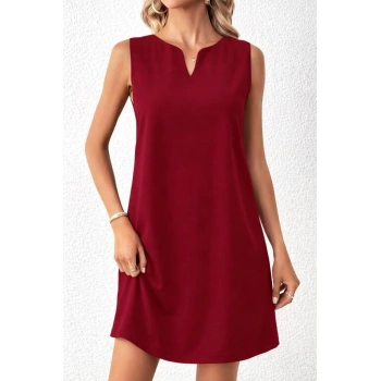 MARSiLYAN- Kadın Askılı V Yakalı Mini Ithal Krep Elbise