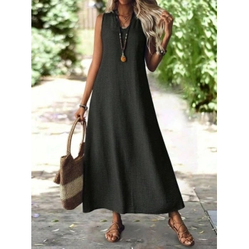 MARSiLYAN- Kadın Askılı V Yakalı Uzun Elbise