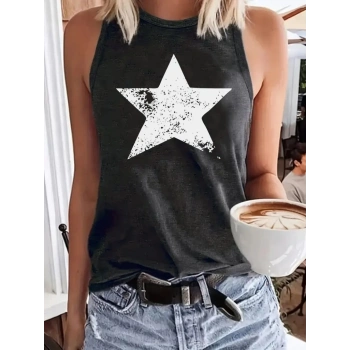 MARSiLYAN- Kadın Askılı Yuvarlak Yaka Yıldız Desenli Süprem Bluz